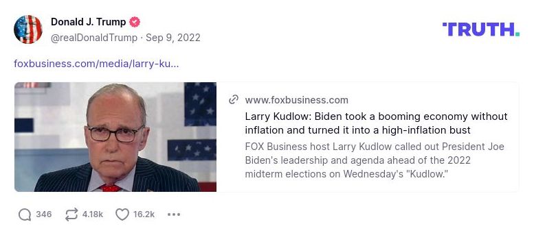 Post preview from Donald Trump