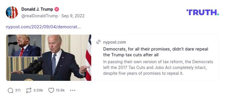 Post image from Donald Trump