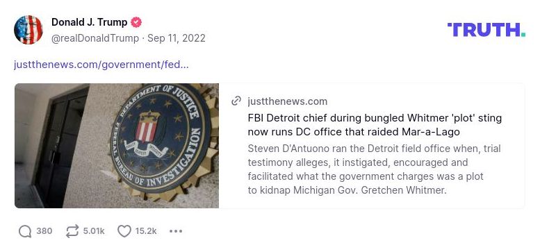 Post image from Donald Trump