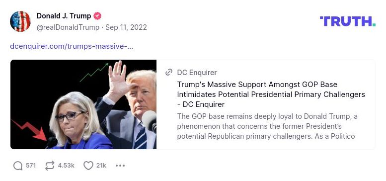 Post image from Donald Trump