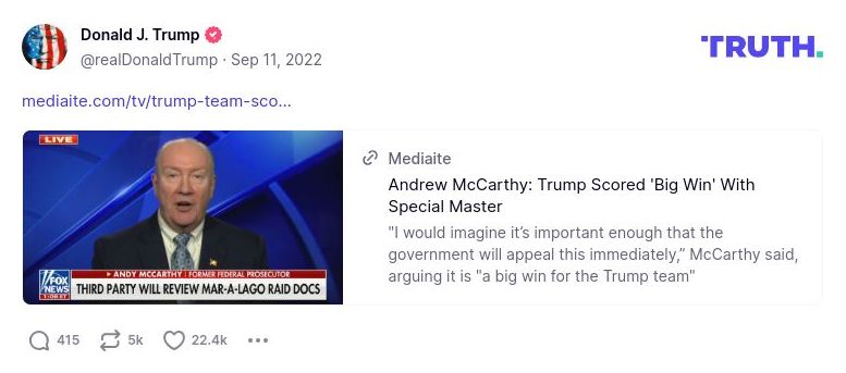 Post image from Donald Trump