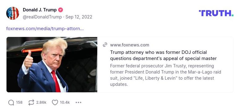 Post image from Donald Trump