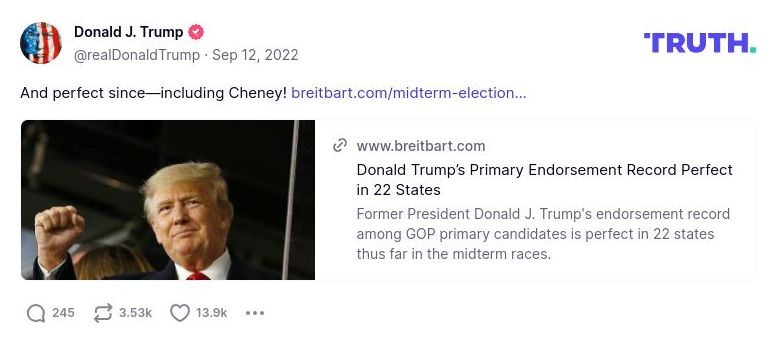 Post image from Donald Trump