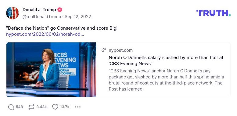 Post image from Donald Trump