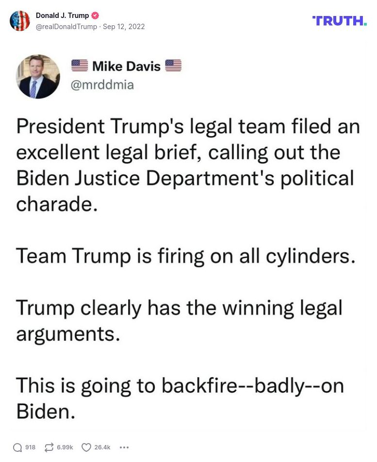 Post image from Donald Trump