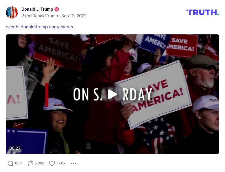 Post image from Donald Trump