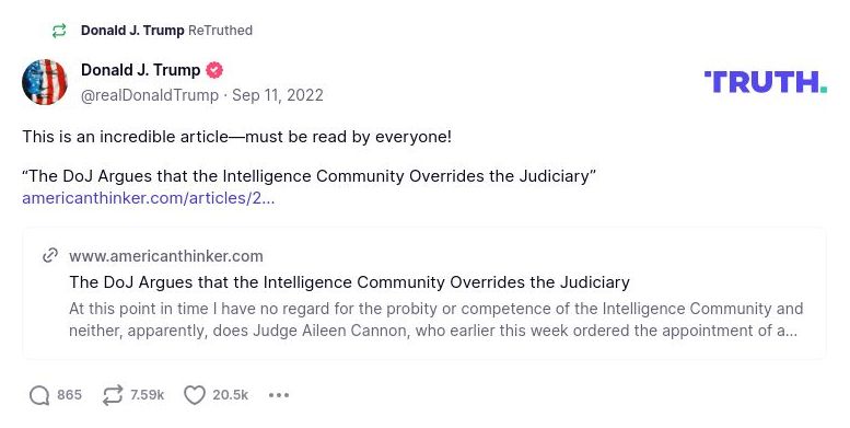 Post image from Donald Trump