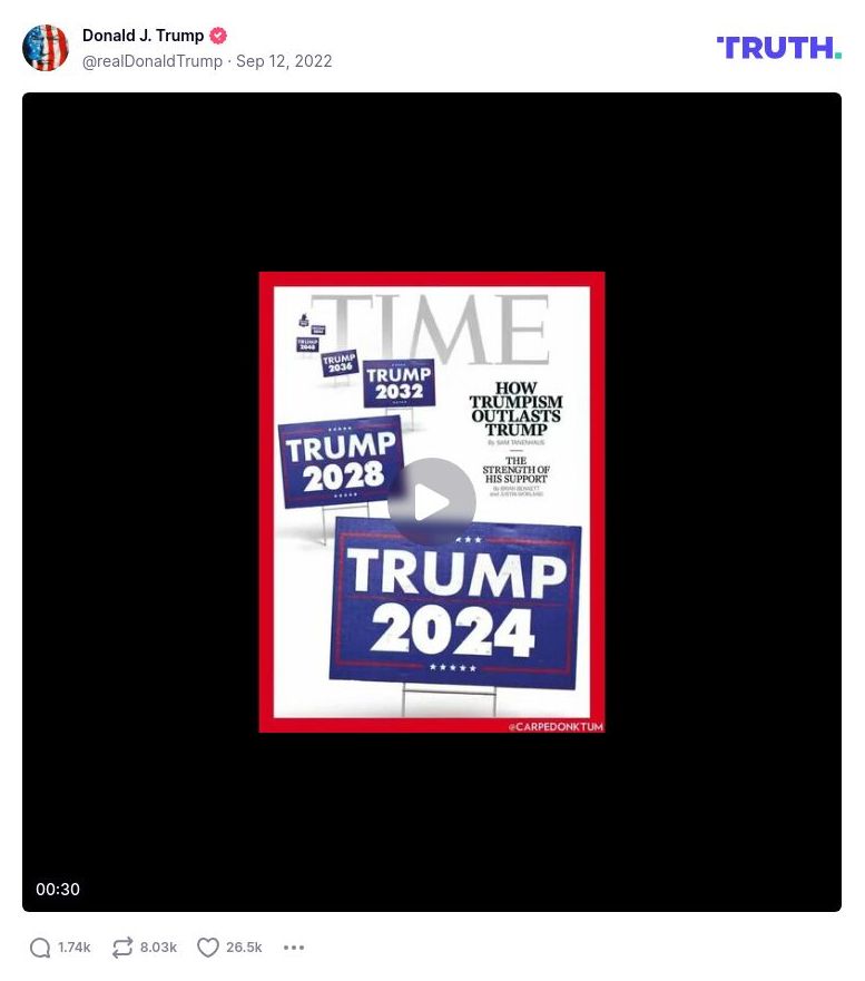 Post image from Donald Trump