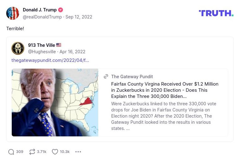 Post image from Donald Trump