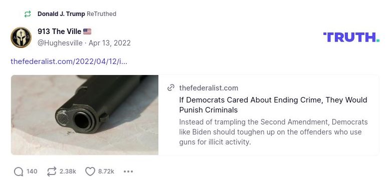 Post image from Donald Trump