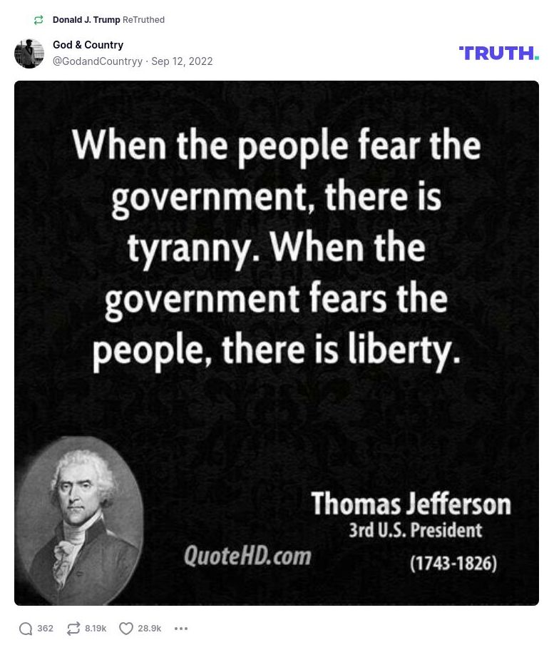 Post image from Donald Trump