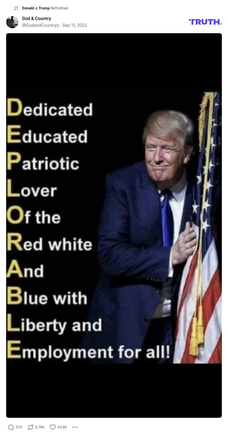 Post image from Donald Trump