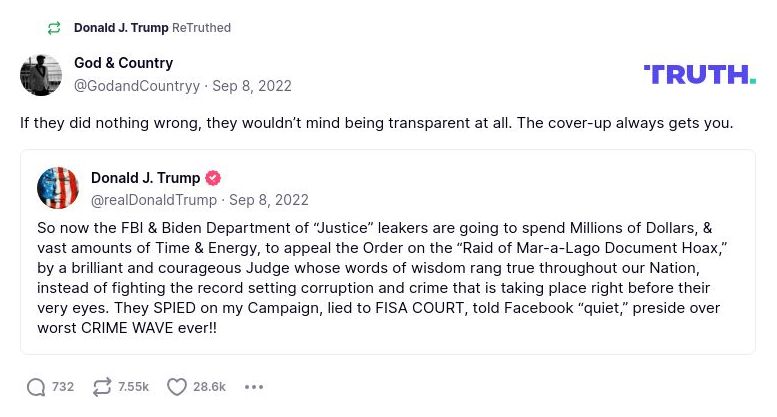 Post image from Donald Trump