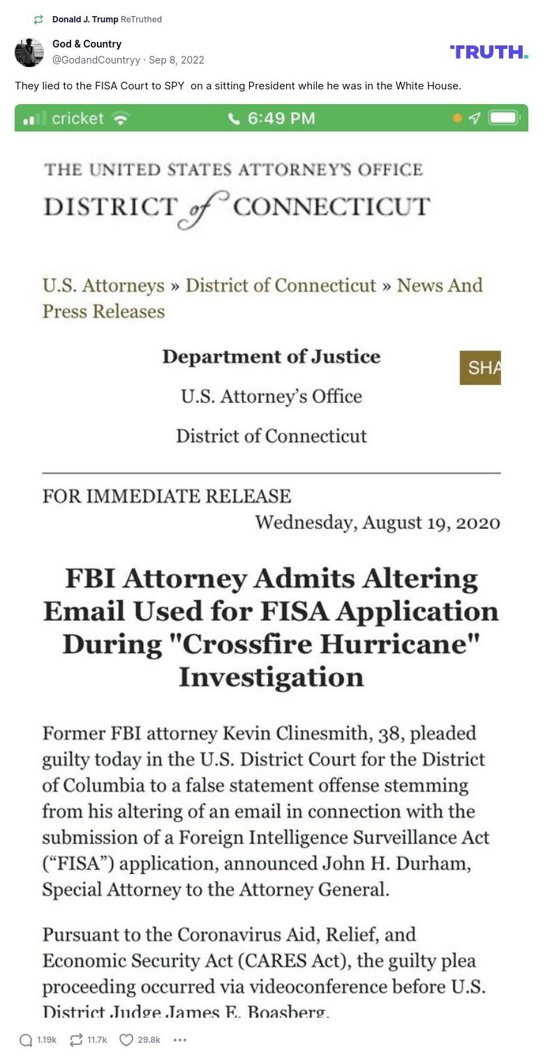 Post image from Donald Trump