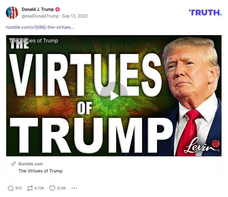 Post image from Donald Trump