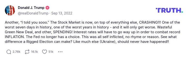 Post preview from Donald Trump