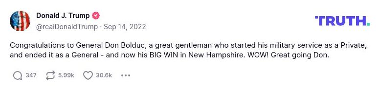 Post image from Donald Trump