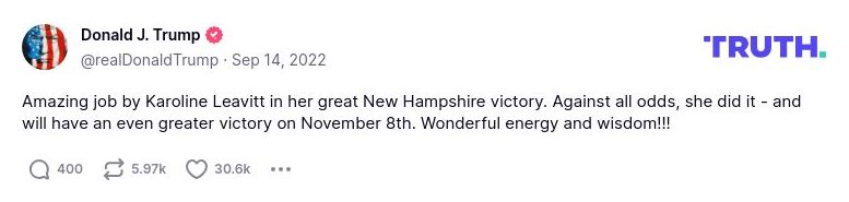 Post image from Donald Trump