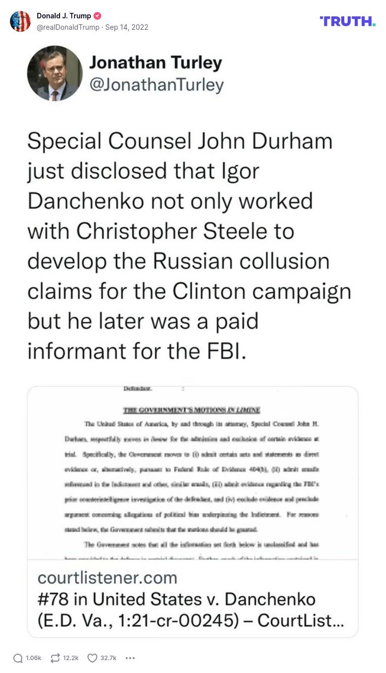 Post image from Donald Trump