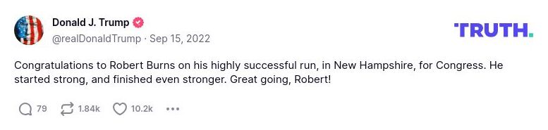 Post image from Donald Trump