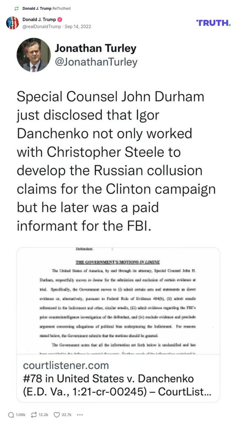 Post image from Donald Trump