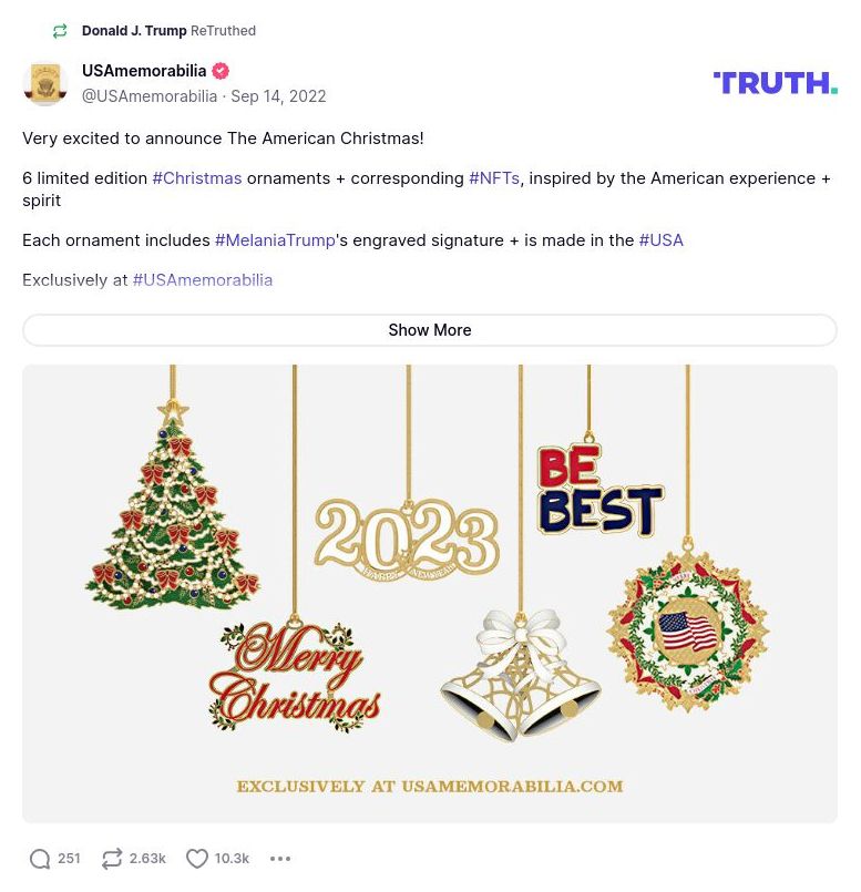 Post image from Donald Trump