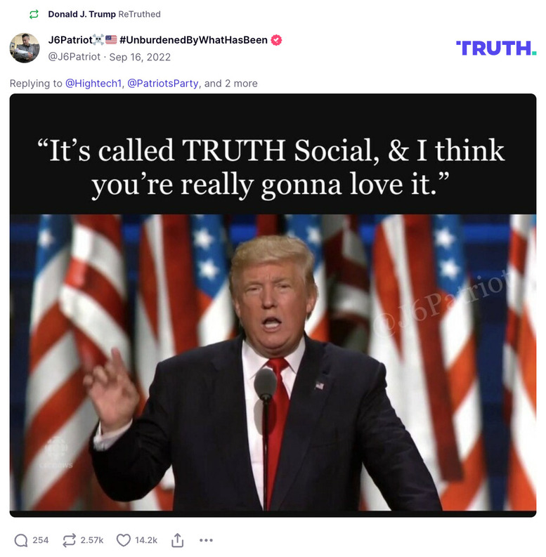 Post image from Donald Trump