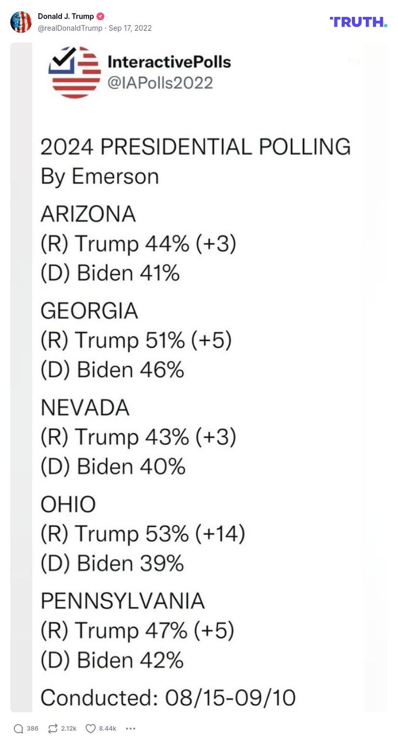 Post image from Donald Trump