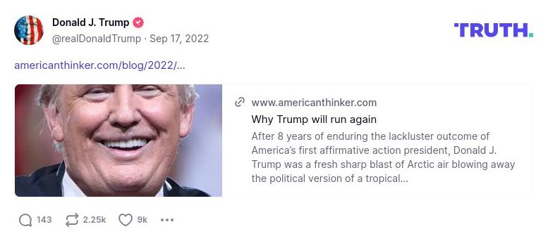 Post image from Donald Trump