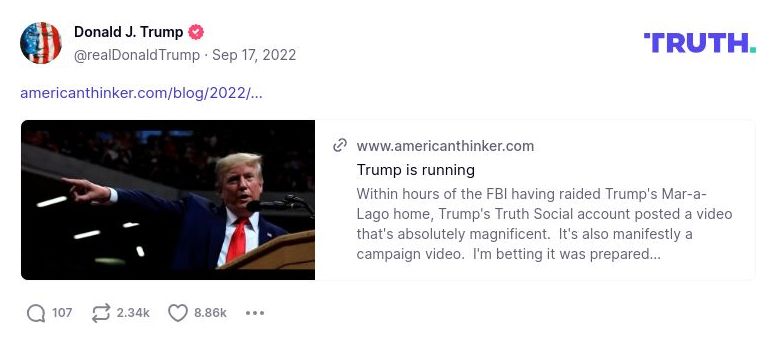 Post image from Donald Trump