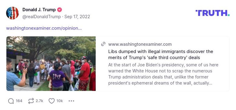 Post image from Donald Trump