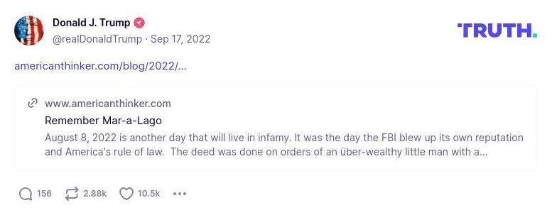 Post image from Donald Trump