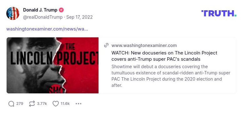 Post image from Donald Trump