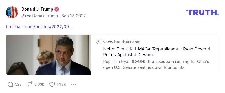 Post image from Donald Trump