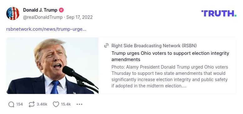 Post image from Donald Trump