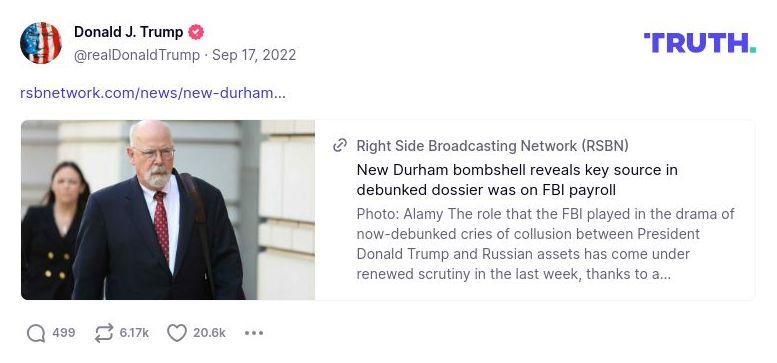 Post image from Donald Trump