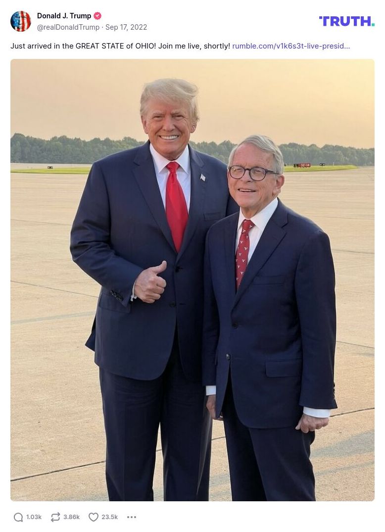 Post image from Donald Trump