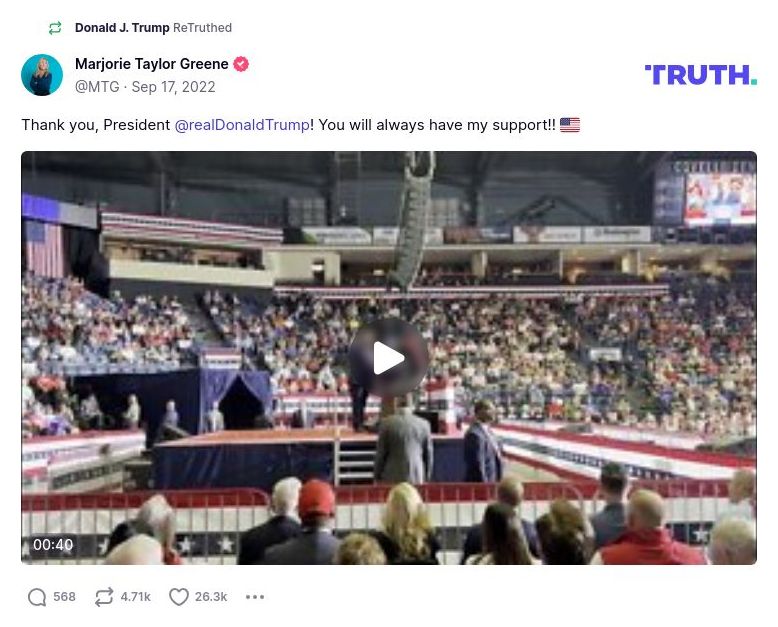 Post image from Donald Trump