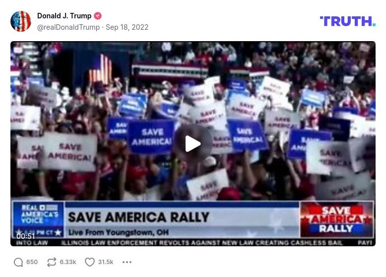 Post image from Donald Trump