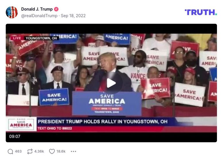 Post image from Donald Trump