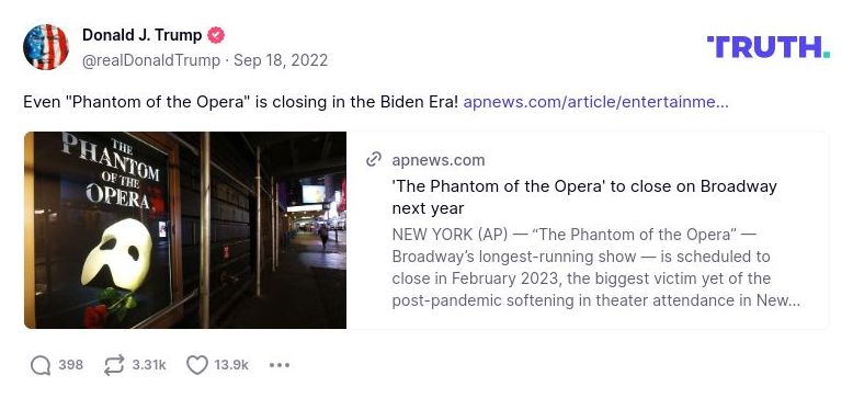 Post image from Donald Trump