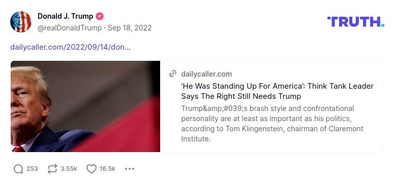 Post image from Donald Trump