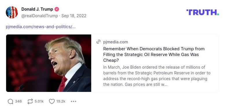 Post image from Donald Trump