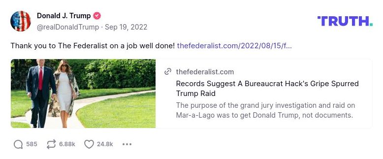 Post image from Donald Trump