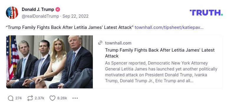 Post image from Donald Trump