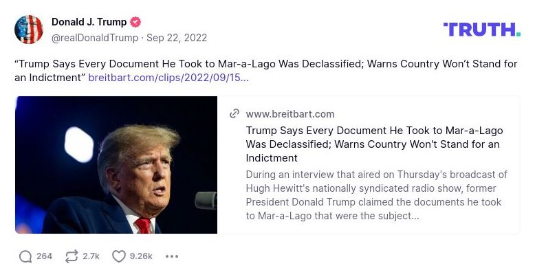 Post image from Donald Trump