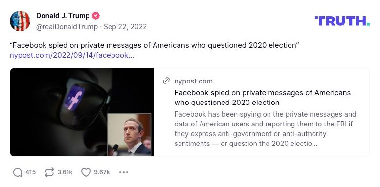 Post image from Donald Trump