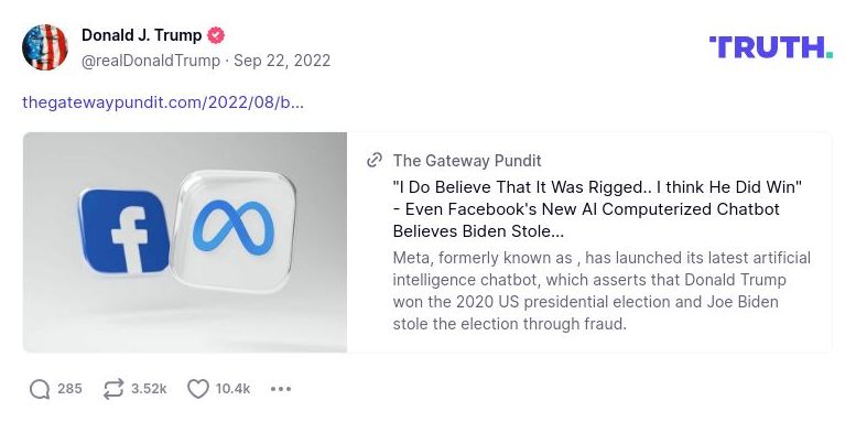 Post image from Donald Trump