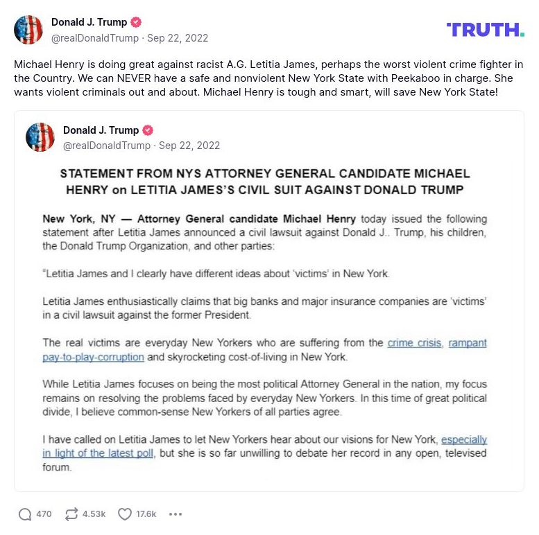 Post image from Donald Trump