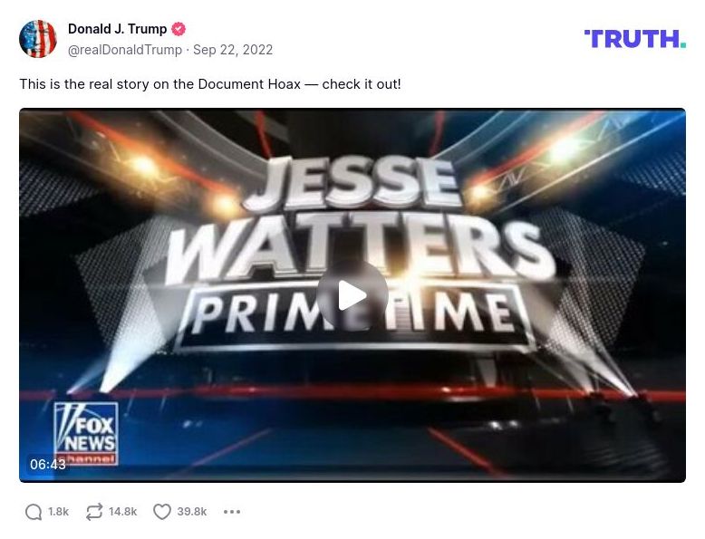 Post image from Donald Trump